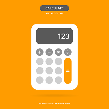 Calculator icon vector on white background. Savings, finances sign. Economy calculate. For UI, UX, website, mobile app.