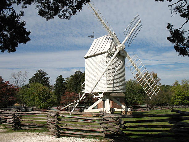 Windmill in Williamsburg Virginia stock photo