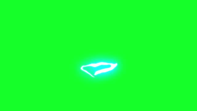 Animation electric blue color with motion blur on green screen background