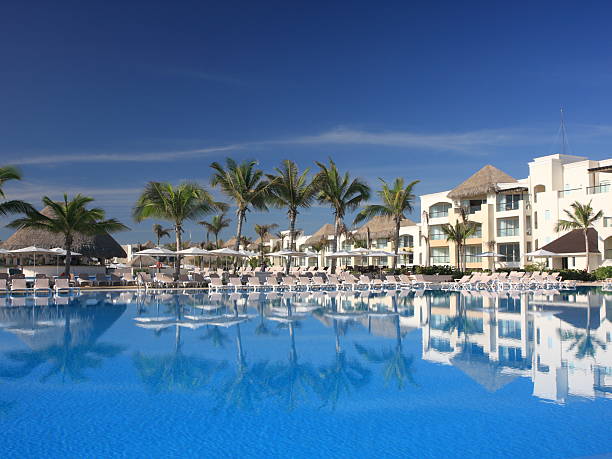 istock Buildings background at tropical resort 147093043