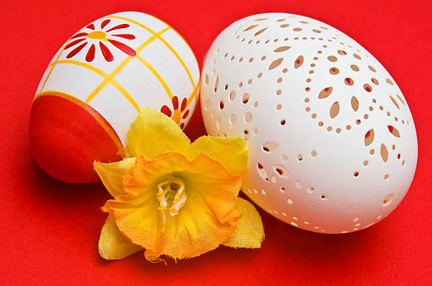 イースター卵の装飾、ピアス ストックフォト