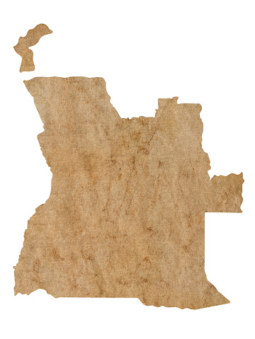 map of Angola on old brown grunge paper