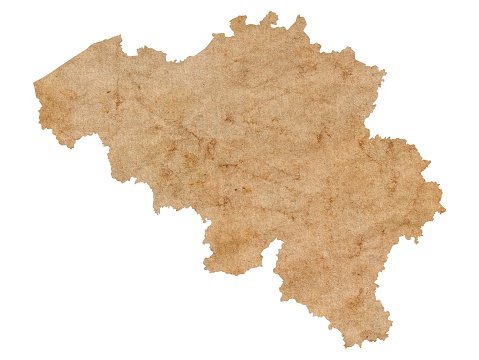 Grunge map of Bulgaria with its flag printed within its border on an old paper.