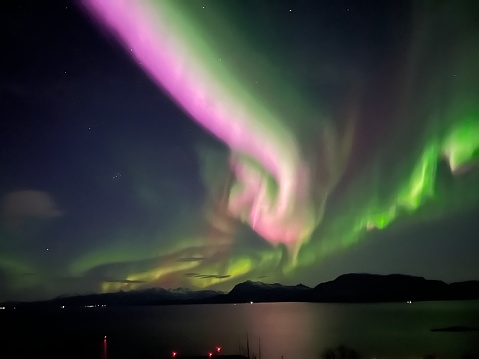 Northern lights over arctic Norway