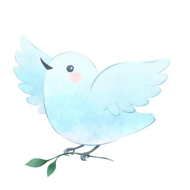 istock Cute bird watercolor illustration, children character design 1470938473