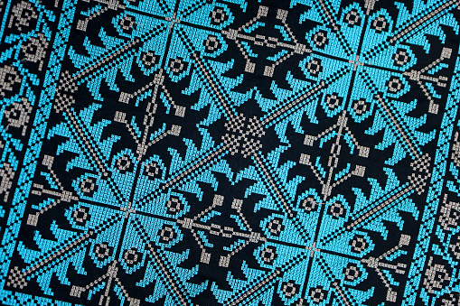Close-up of ornamented traditional Middle-Eastern textile perfect for backgrounds.