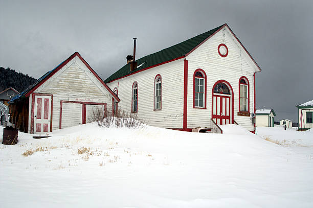 Historic old Colorado church in the high country town of Como,