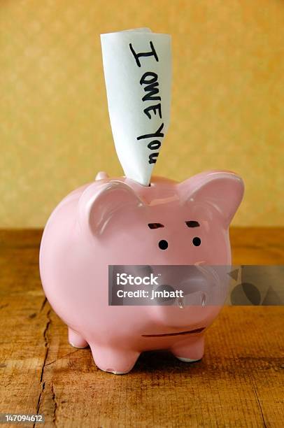 Worried Piggy Bank Stock Photo - Download Image Now - Anxiety, Banking, Bankruptcy