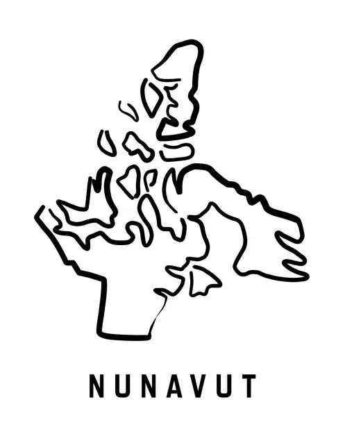 Vector illustration of Nunavut Canada province map outline