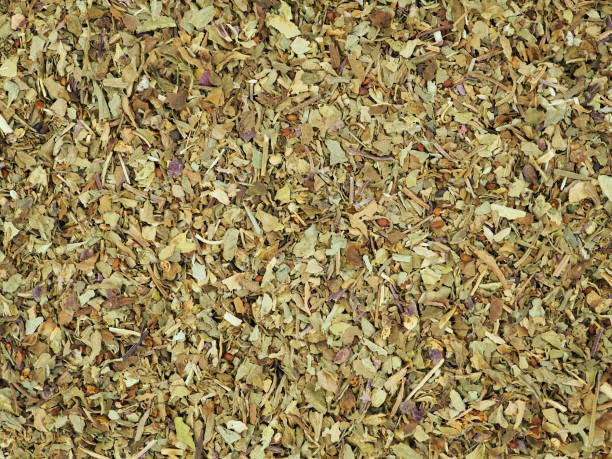 istock Dry organic Basil Leaves as background or texture. 1470950228
