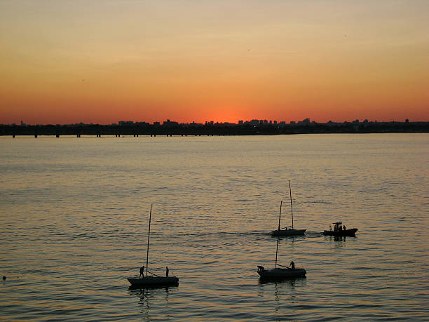 Sunset Over Long Island stock photo