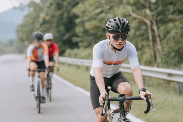 istock Asian Chinese cyclist team practising in rural scene 1470956108