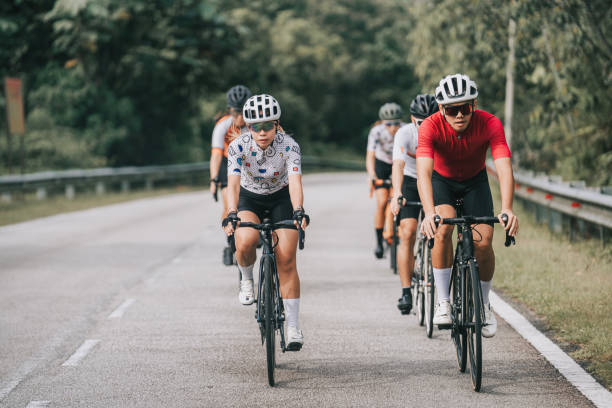istock Asian Chinese cyclist racing in rural area 1470956281