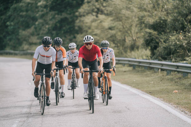 istock Asian Chinese cyclist racing in rural area 1470956313