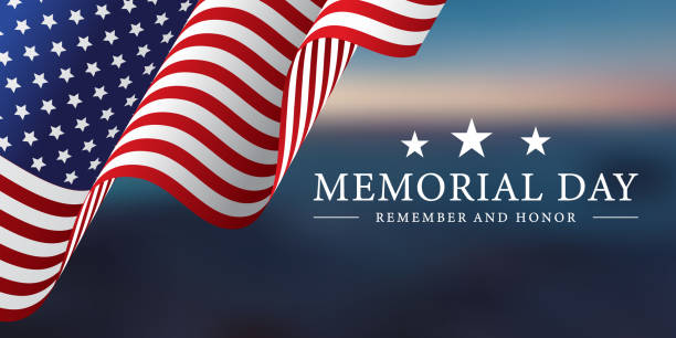 illustrazioni stock, clip art, cartoni animati e icone di tendenza di memorial day usa background greeting card - us memorial day