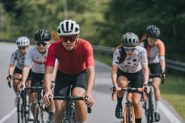 istock Asian Chinese Cycling Team practicing during weekend morning in rural scene 1470958902