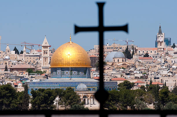 istock Christian Cross and Muslim Dome 147096232