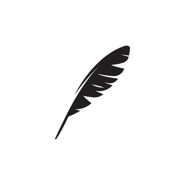 ilustrações de stock, clip art, desenhos animados e ícones de feather ilustration  logo - pena de escrever