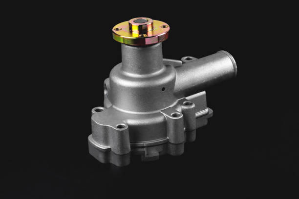istock Engine cooling pump, mechanically driven cooling pump for a truck, black background,  selective focus 1470964617