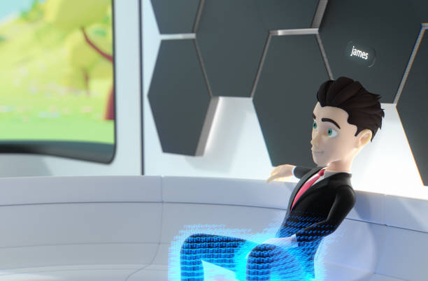 istock Avatar in the metaverse sitting on a sofa 1470966105