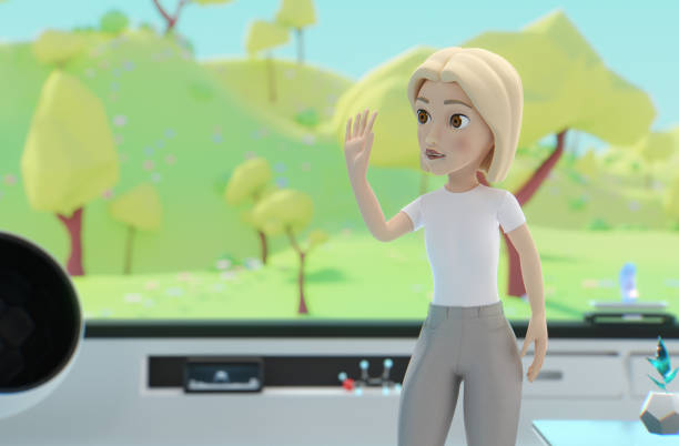Avatar in the metaverse waving at a friend
