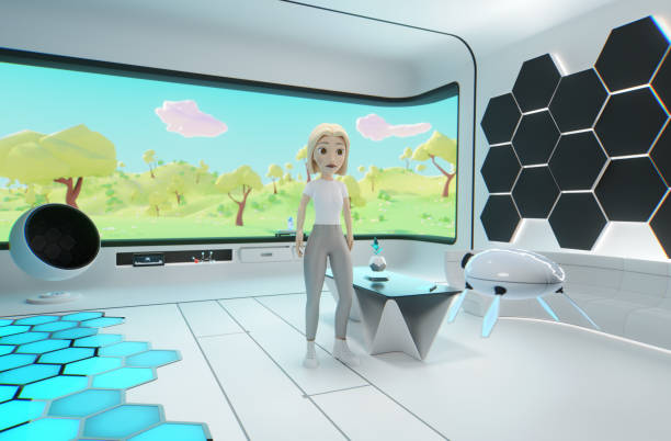 istock A woman and a robot in the metaverse 1470966117