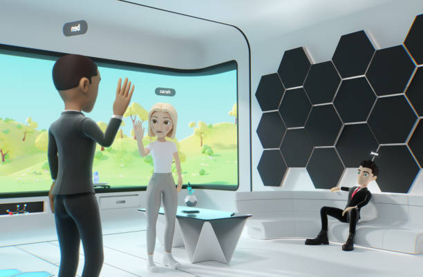 istock Avatars in the metaverse having a meeting 1470966125