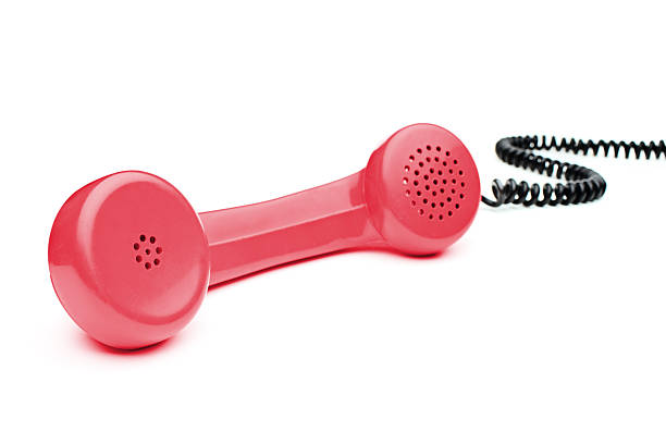 istock Old red telephone tube 147096635
