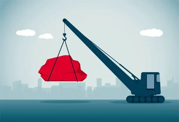 Vector illustration of crane work