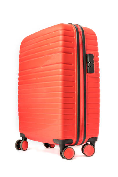 istock Travel red suitcase isolated on white background. 1470970776