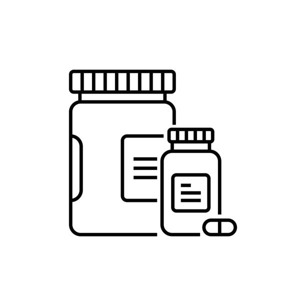 Pillbox, Healthcare and Medicine Line Icon Pillbox, Healthcare and Medicine Line Icon pill organizer stock illustrations