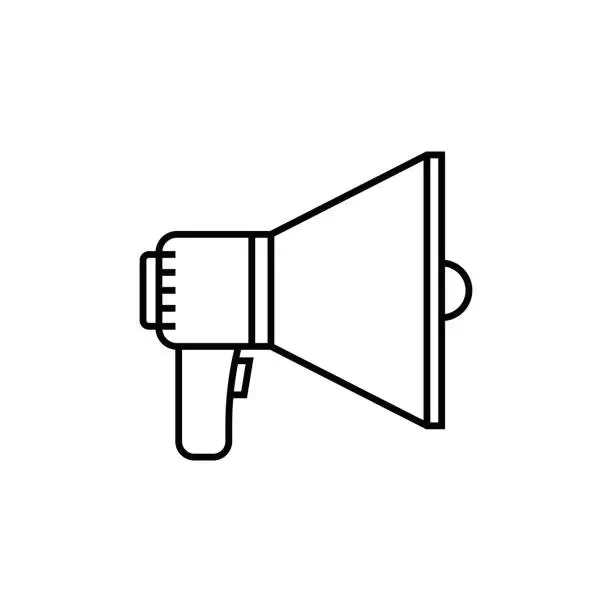 Vector illustration of Promotion and Megaphone Line Icon