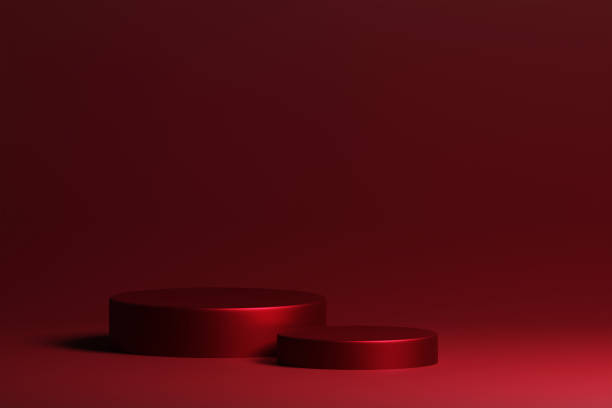 istock 3d render elegant product display podium on red background 1470975022