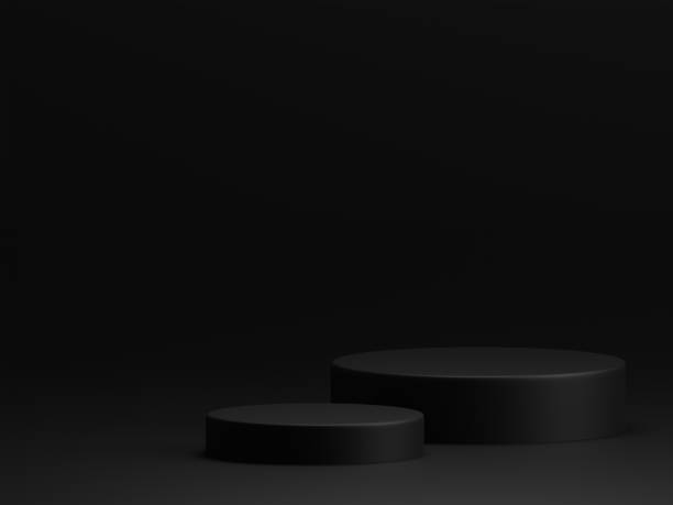 istock 3d render luxury minimal product display podium on black background 1470975059