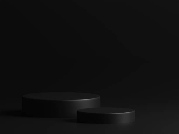 istock 3d render luxury minimal product display podium on black background 1470975069