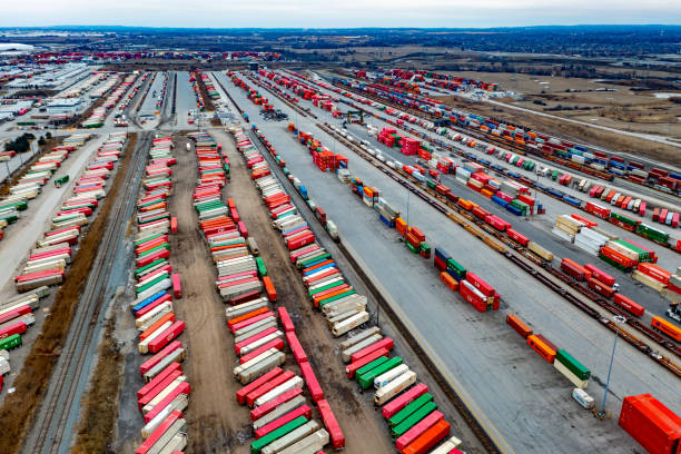 istock Canadian Pacific CPRailway Vaughan Intermodal Terminal in Kleinburg, Canada 1470975250