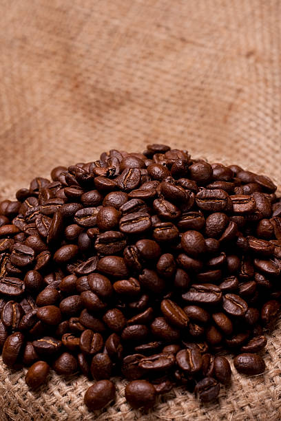 Pile of coffee beans stock photo