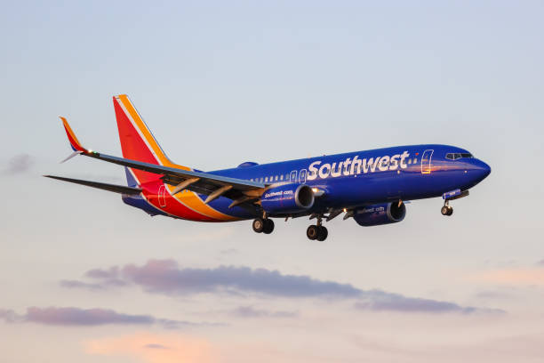 southwest boeing 737-800 flugzeug auf dem flughafen dallas love field in den vereinigten staaten - southwest usa stock-fotos und bilder