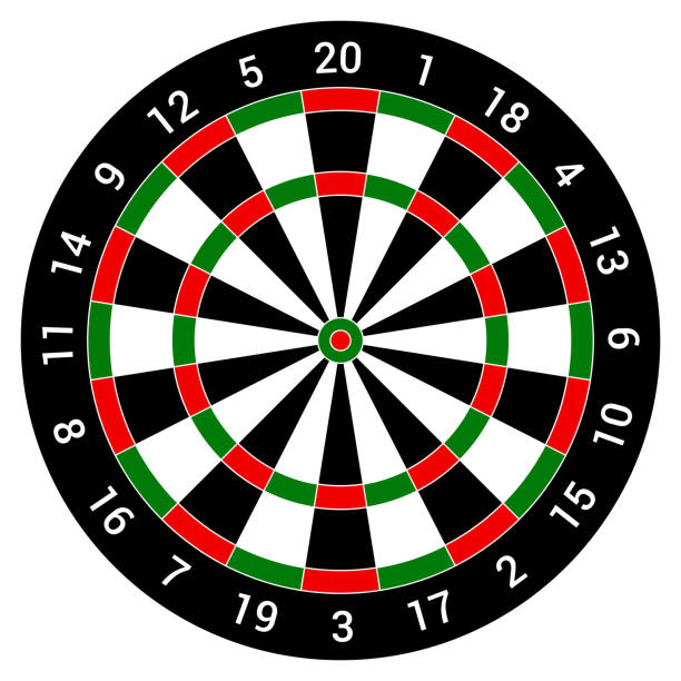 다트 목표 목표 다트 보드 스포츠 게임 경쟁 효율성 마케팅 업적 벡터 플랫 - dartboard stock illustrations