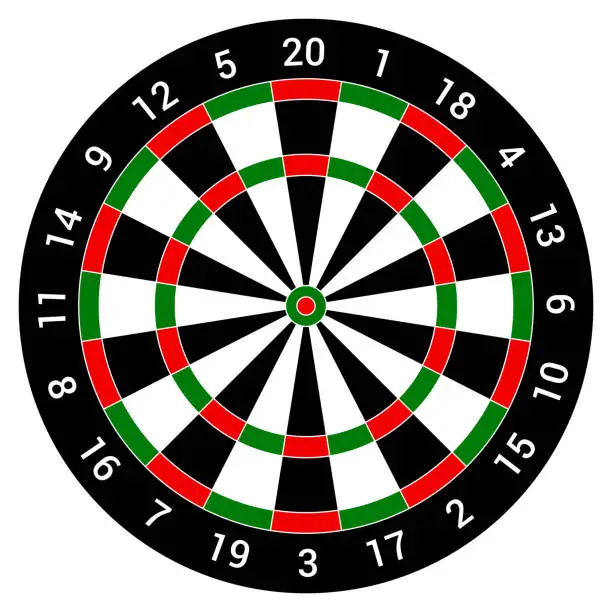 Vector illustration of Target for darts aim dartboard sport game competition efficiency marketing achievement vector flat