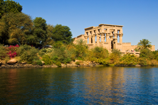 The Pavilion of Trajan, part of the Temple of Philae complex on the island of Agilqiyyah, Egypt