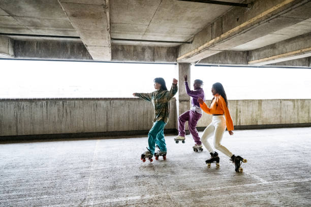 istock Roller skaters warming up in urban car park 1470990169