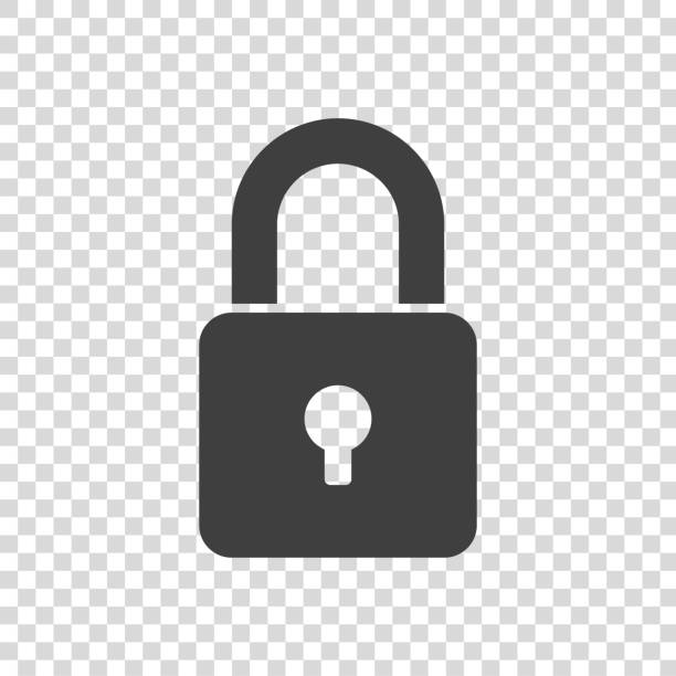 ilustrações de stock, clip art, desenhos animados e ícones de the padlock icon is on transparent background. - fechadura