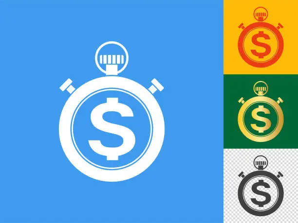 Vector illustration of Set of stopwatch icons with dollar.