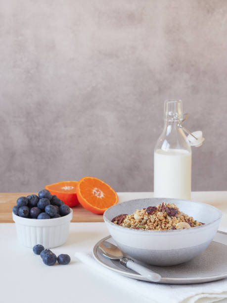 istock Healthy breakfast with fruits and granola 1470993208