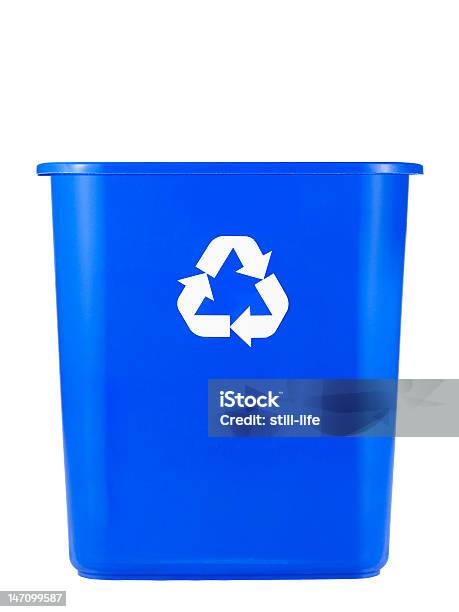 Empty Recycling Bin Stock Photo - Download Image Now - Recycling Bin, Cut Out, Blue