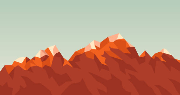 ilustrações de stock, clip art, desenhos animados e ícones de mountain abstract background - sunset winter mountain peak european alps