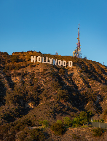 Los Angeles, United States - November 16, 2022: A picture of the Hollywood sign at sunset.