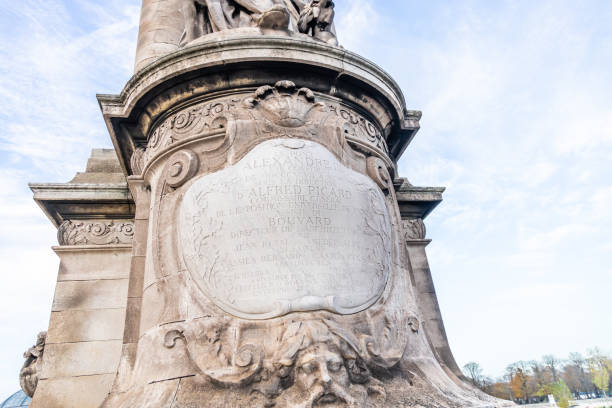 Memorial plaque engraved on the Alexandre III bridge in Paris
