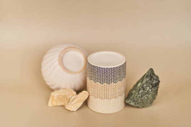 istock Minimal background, a mock-up with a podium for product demonstration, Abstract light background with natural stones and porcelain stands. With space to copy. High quality photo 1471003573